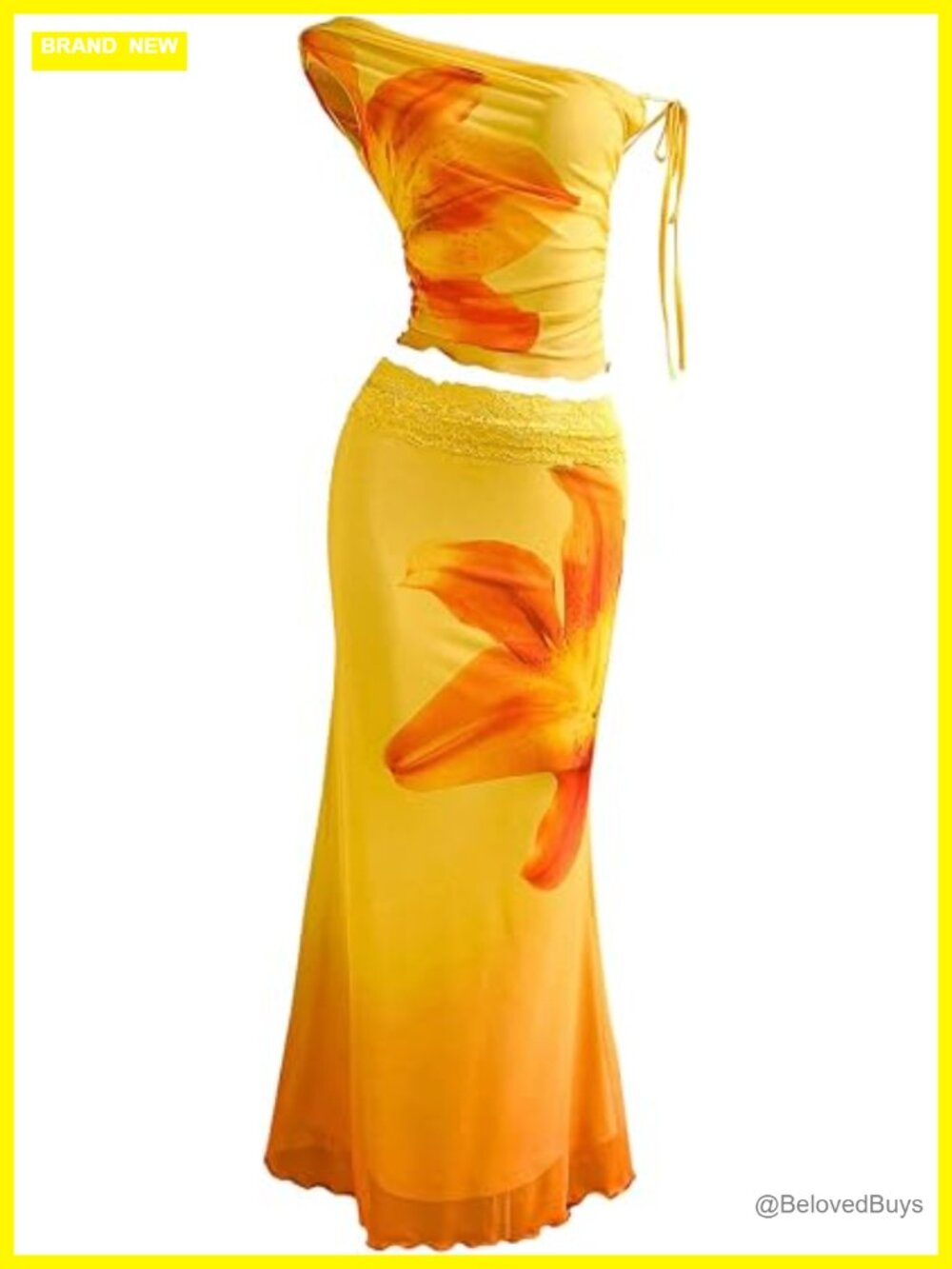 2 Piece Mesh Crop Top and Maxi Skirt Set Bodycon